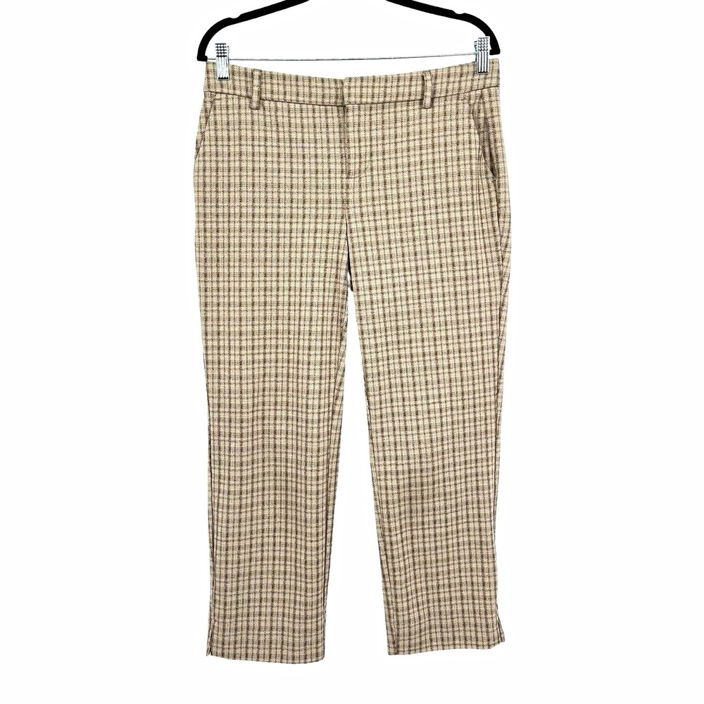 Liverpool Los Angeles Womens Check Knit Dress Pants Straight Leg Mid Rise 6